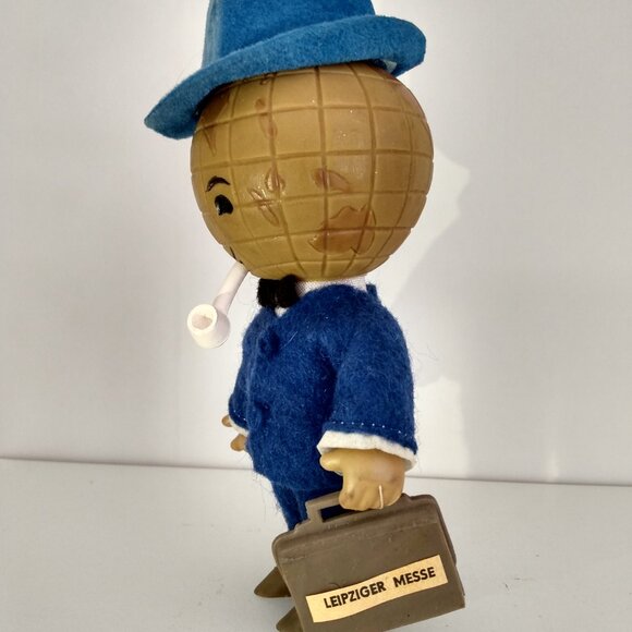 Vintage German Trade Fair Mascot Doll Globe Head Leipziger Messe - Picture 5 of 8